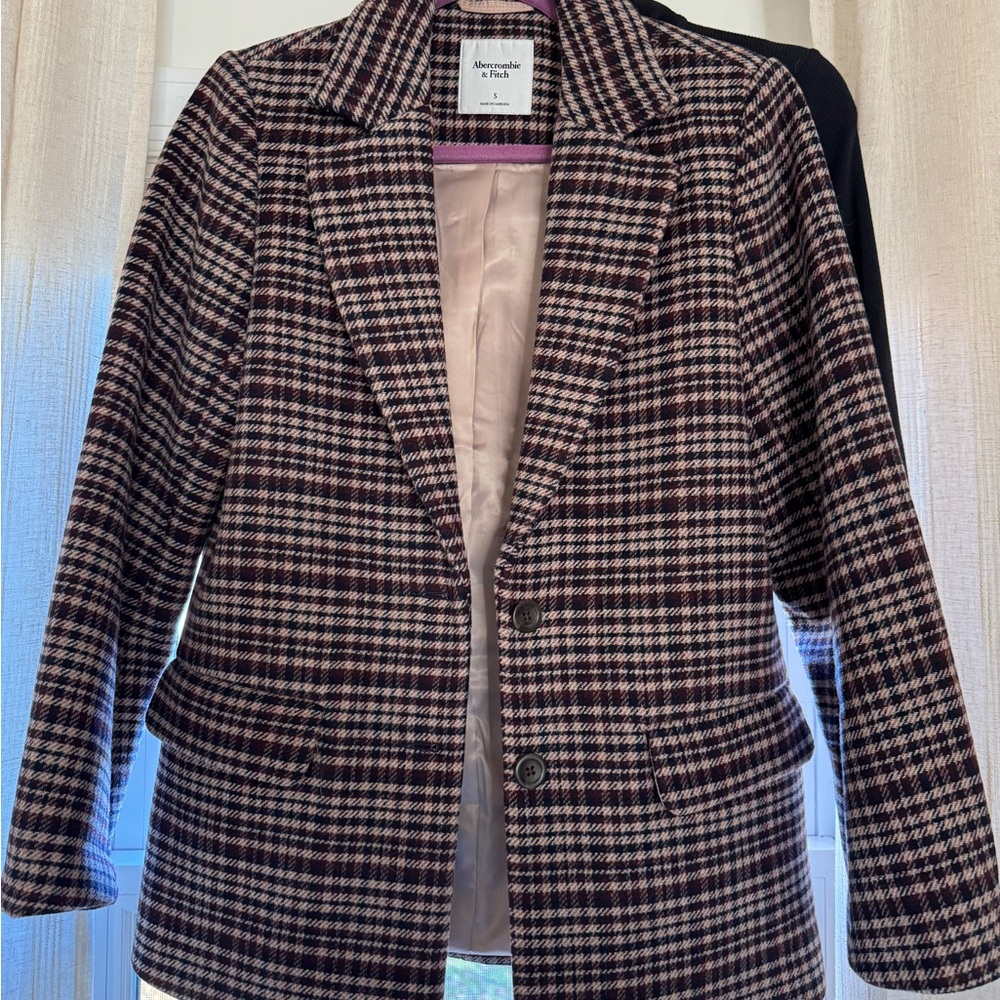 Abercrombie & Fitch Women's Plaid overcoat Blazer